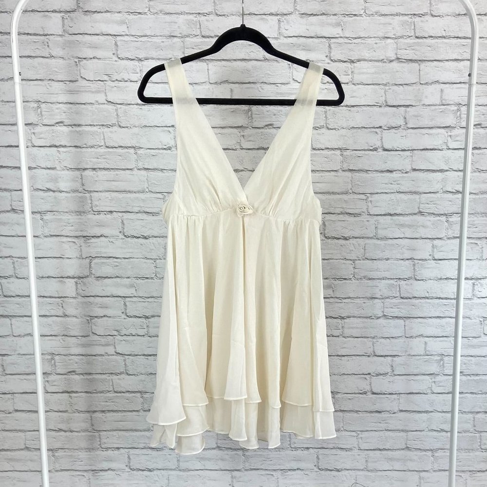 Oscar de la Renta Pink Label Cream Sheer Baby doll